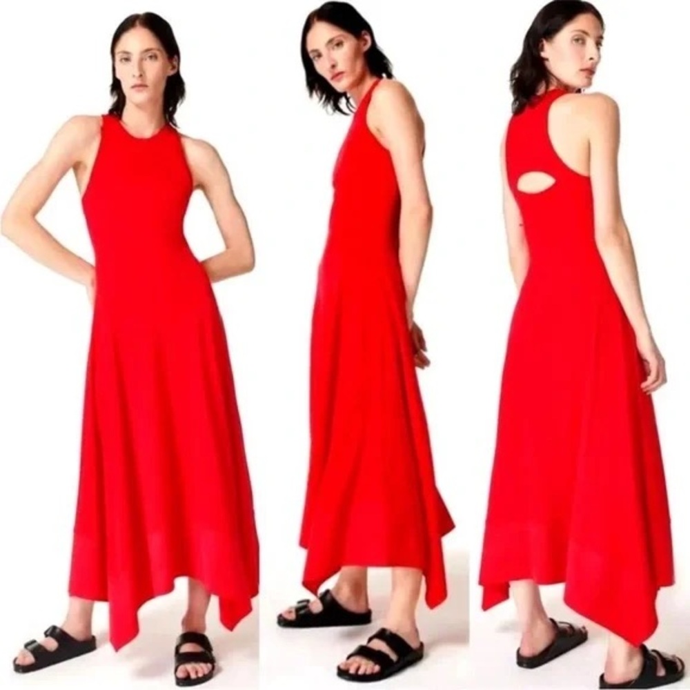 Sweaty Betty Red Sleeveless A-Line Maxi Dress